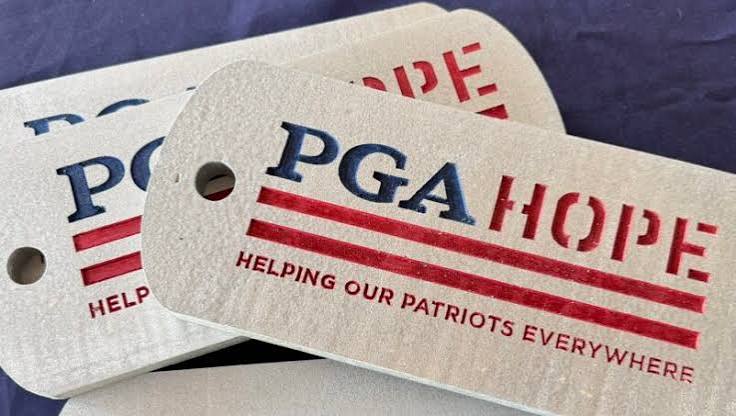 Personalized PGA HOPE dog tags at the PGA Championship