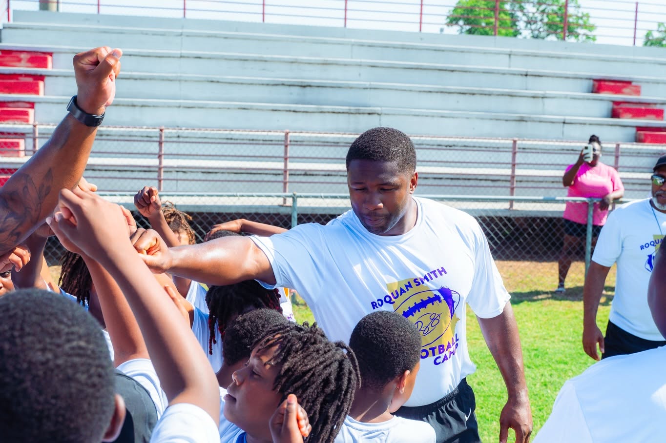 Roquan Smith at his youth football camp in Montezuma, Georgia